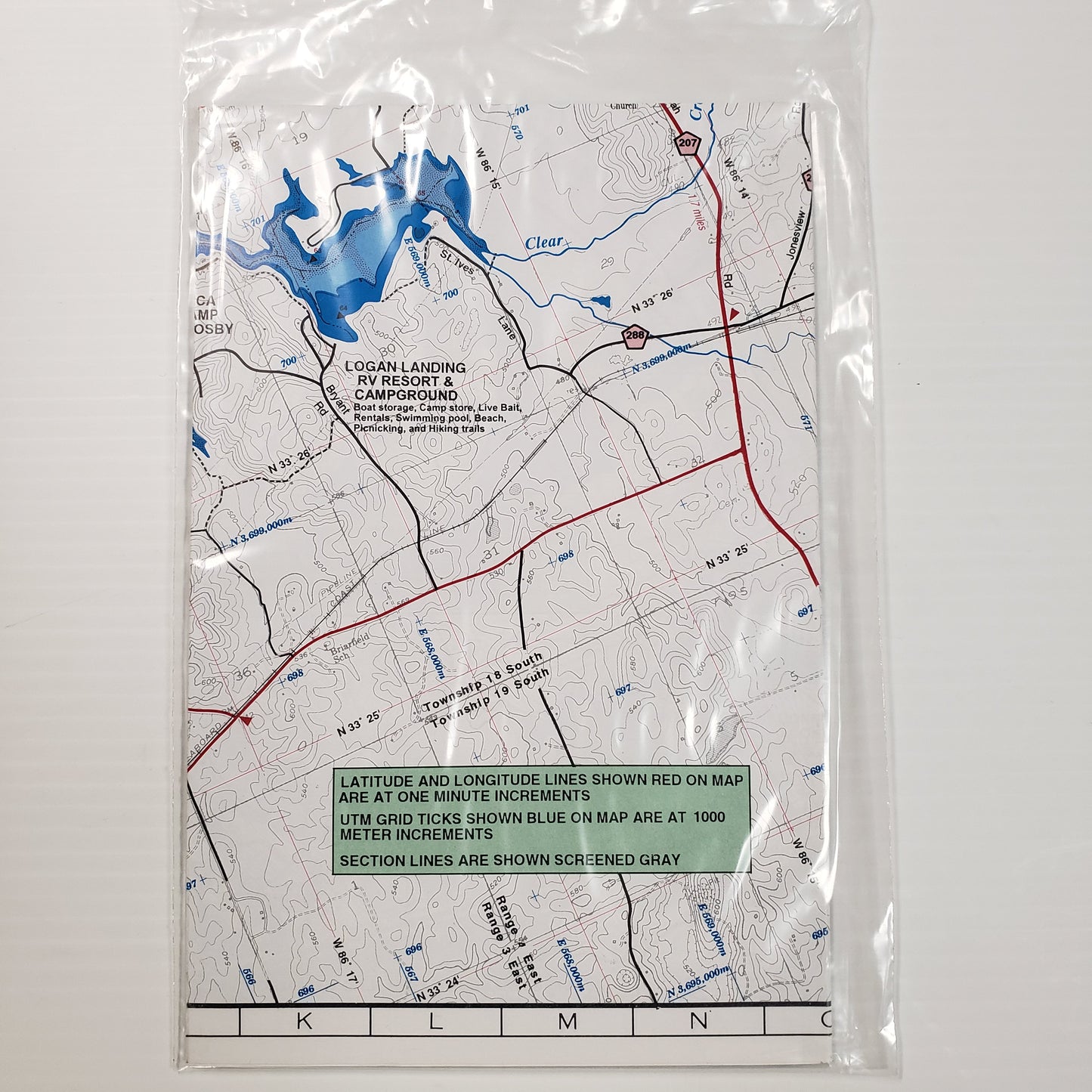 Atlantic Mapping GPS Paper Map Logan Martin