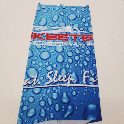 New Skeeter Sun Shield Gaiter Mask With Logo/Water Drops Blue