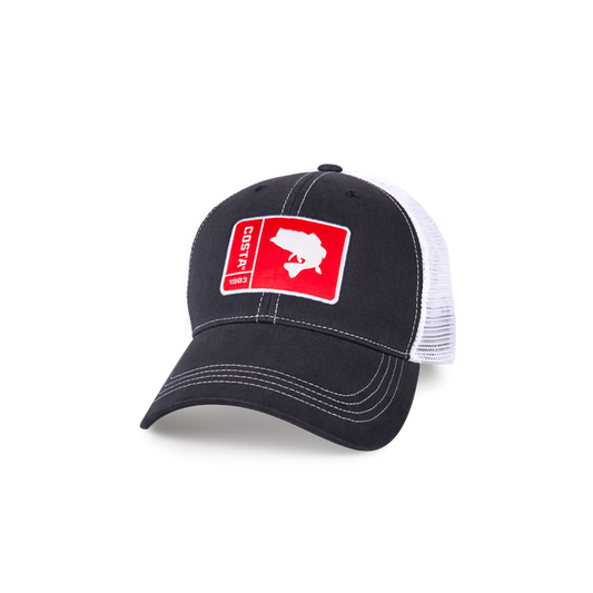 New Authentic Costa Hat Adjustable Navy Original Bass Patch White Mesh