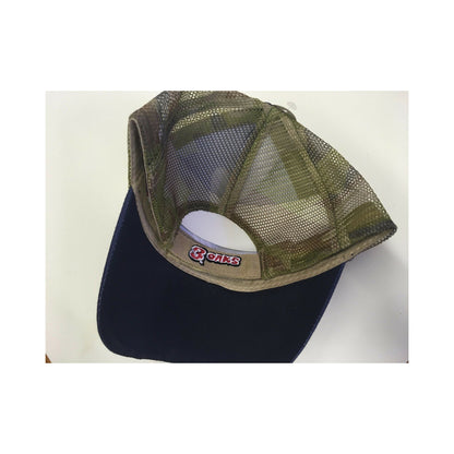 New 3 Oaks Hat Adjustable Navy/ Bass Logo/ Camo Mesh Back