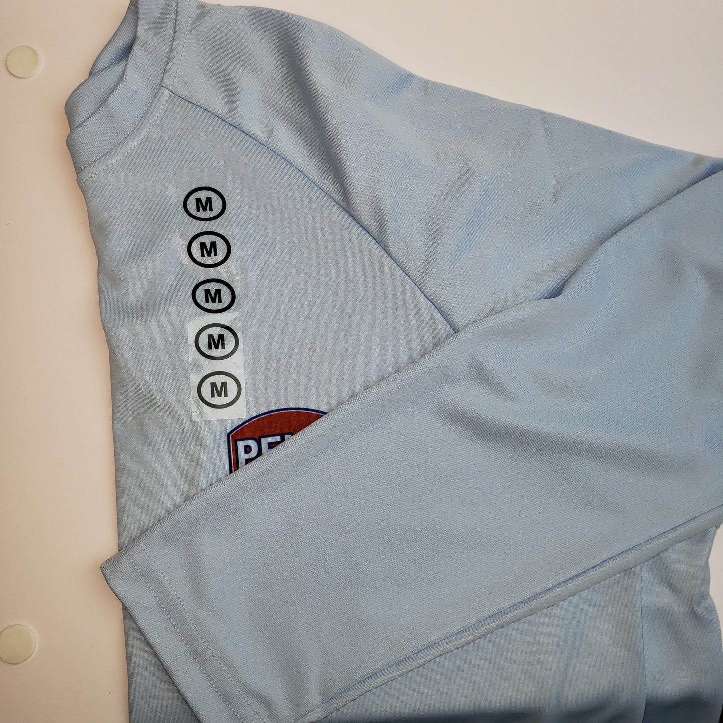 Penn Long Sleeve Performance Shirt Light Blue w/ Fish Around Logo Medium