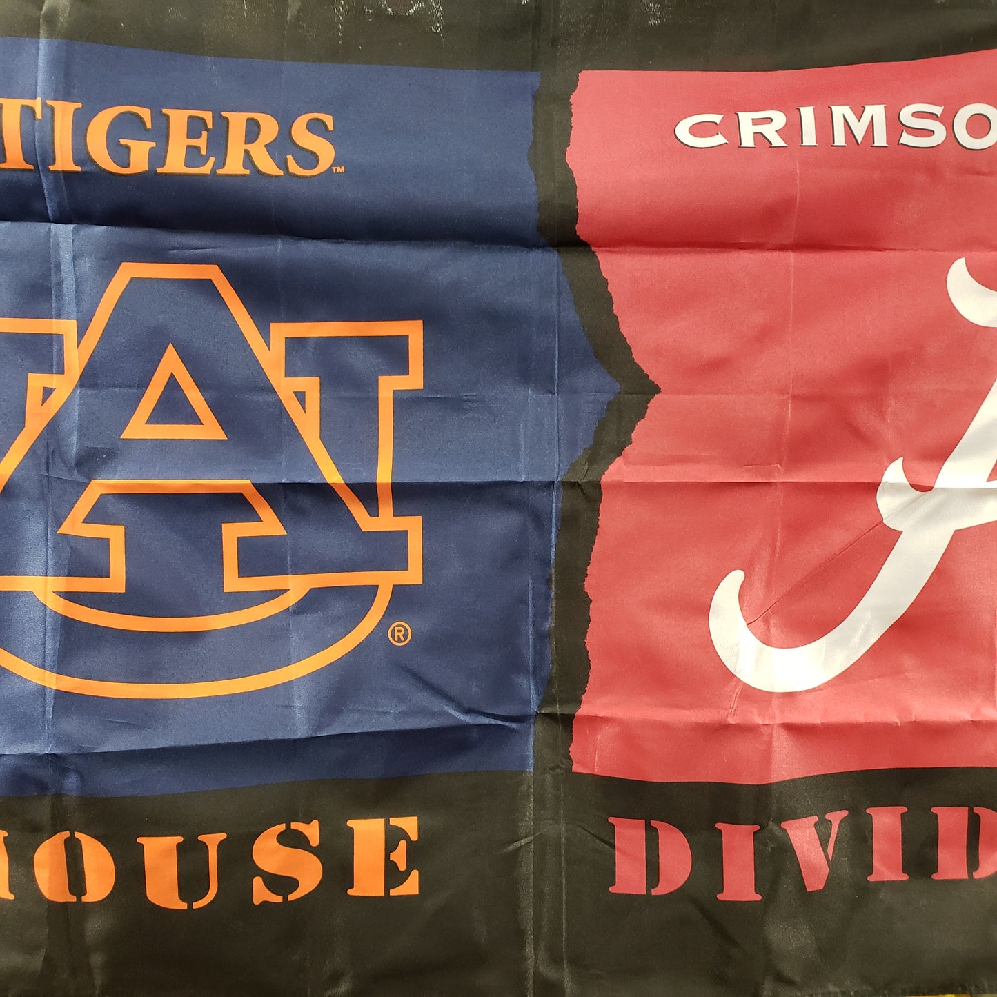 Rivalry Flag/ Crimson vs. Tigers House Divided Flag Orange/ Blue & Red/White