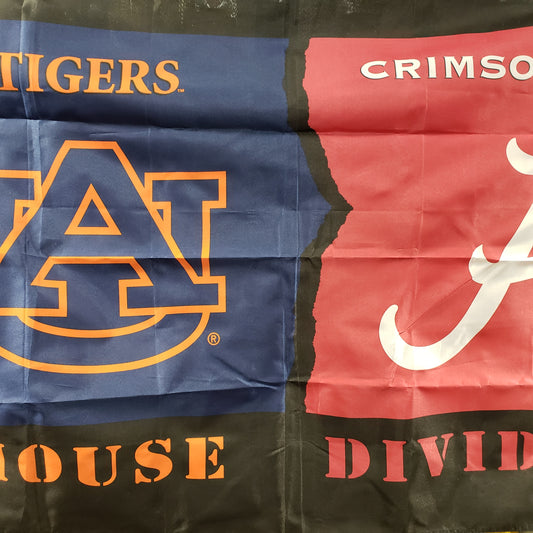 Rivalry Flag/ Crimson vs. Tigers House Divided Flag Orange/ Blue & Red/White