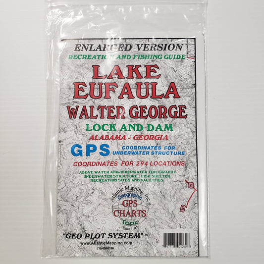 Atlantic Mapping GPS Paper Map Lake Eufaula