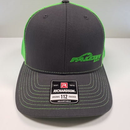 Falcon Boats Richardson 112 Hat Gray -  Lime Green Mesh