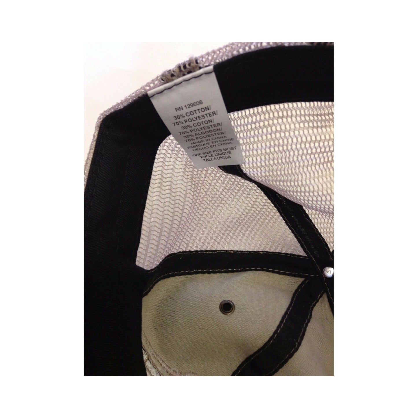 New Authentic Skeeter Distressed Hat Camo Black Bill Khaki Mesh