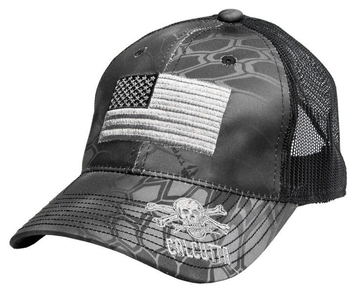 New Authentic Calcutta Hat- Kryptek Typhon/ American Flag/Q3