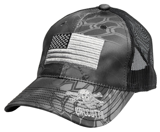 New Authentic Calcutta Hat- Kryptek Typhon/ American Flag/Q3