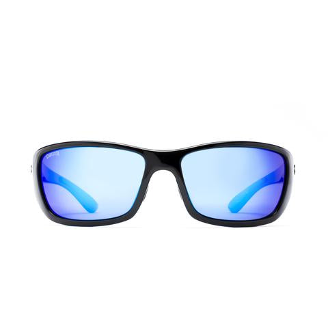New Authentic Calcutta Bimini Sunglasses Black Frame/ Polarized Blue Mirros Lens