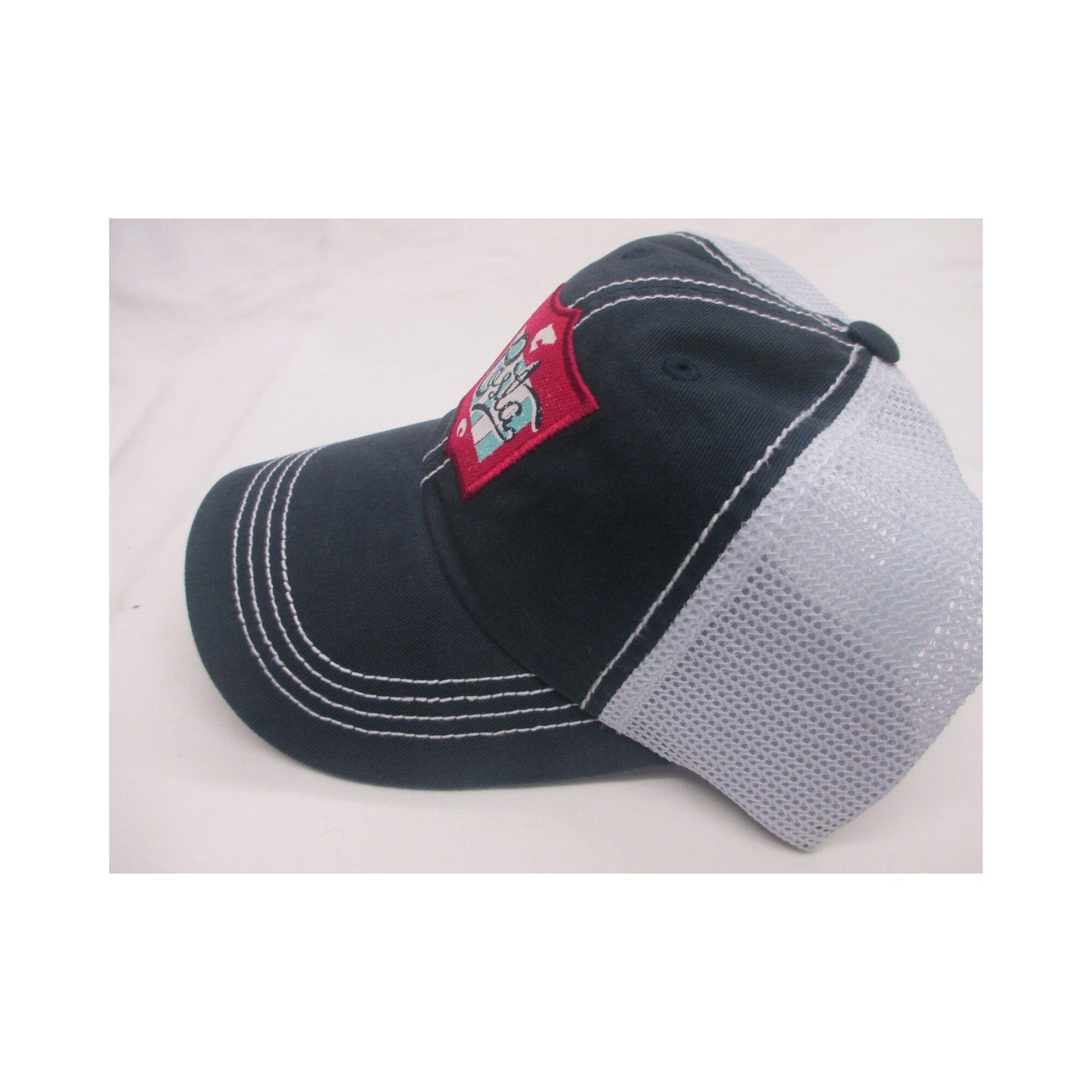 New Authentic Costa Trucker Hat Adjustable Navy with Rodeo Patch Logo White Mesh