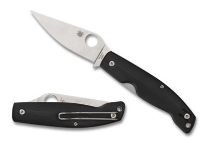 NEW Spyderco Pattadese Black G-10 Plainedge