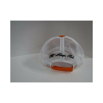 New Authentic Skeeter Richardson Hat Orange/ Baseball Style/ Back White Mesh/ Eat Sleep Fish