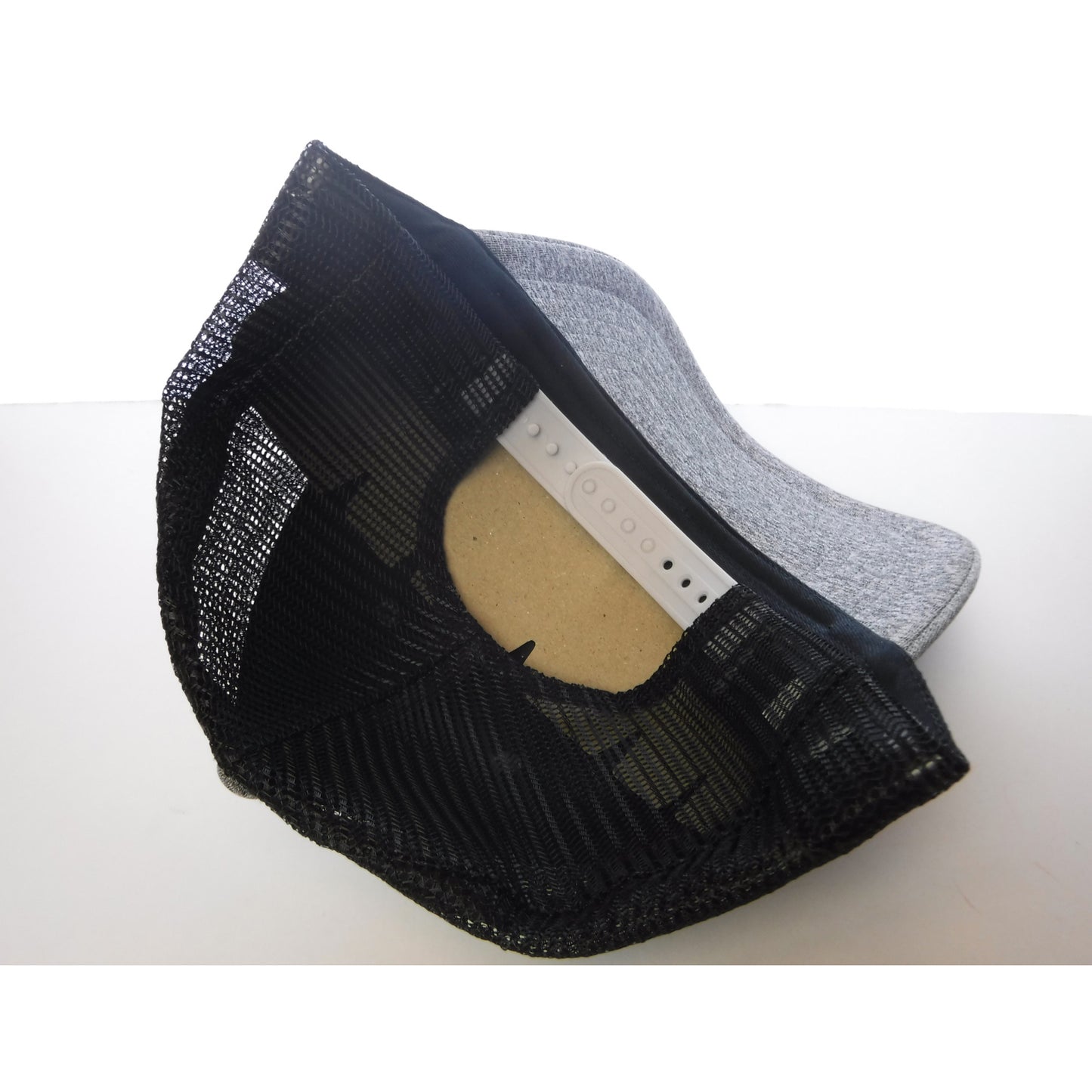 New Authentic Mercury Hat-Gray with Tan Patch Black Mesh