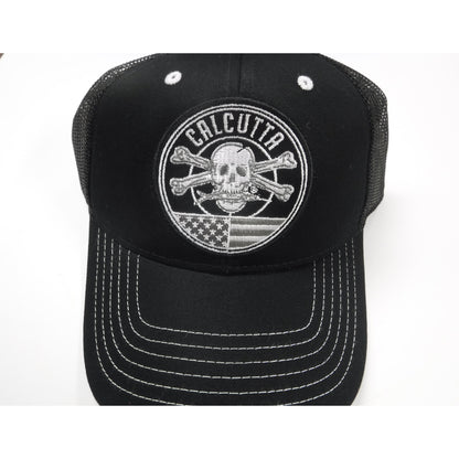 New Authentic Calcutta Hat Black with White Logo /Black Mesh