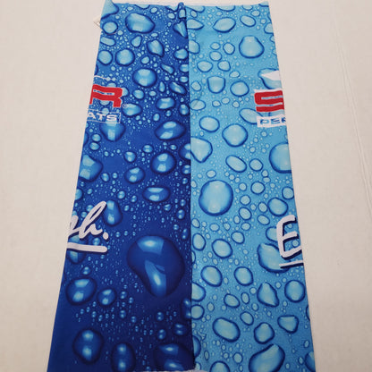 New Skeeter Sun Shield Gaiter Mask With Logo/Water Drops Blue