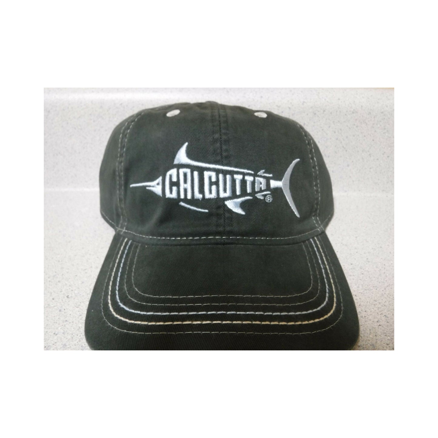 New Authentic Calcutta Hat Green with Calcutta Through a Fish On Front