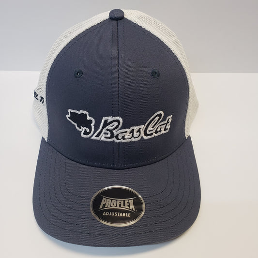 Bass Cat Proflex Adjustable Hat-Gray/White Mesh
