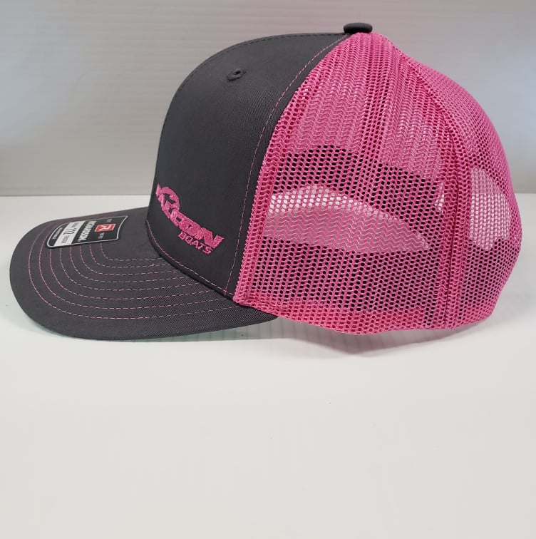 Falcon Boats Richardson 112 Hat Gray -  Hot Pink Mesh