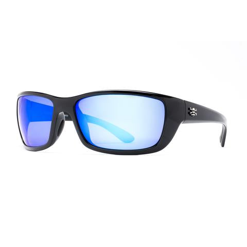 New Authentic Calcutta Bimini Sunglasses Black Frame/ Polarized Blue Mirros Lens