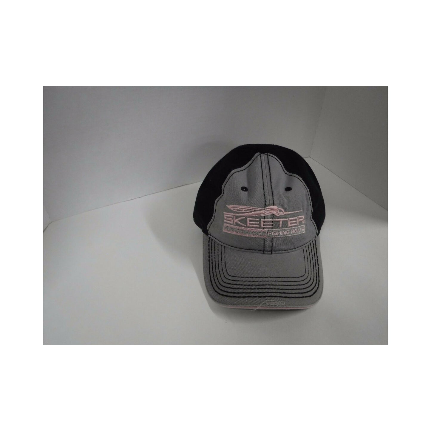 New Authentic Skeeter Richardson Hat Ladies Distressed/ Front Gray/ Back Black/ Pink Logo