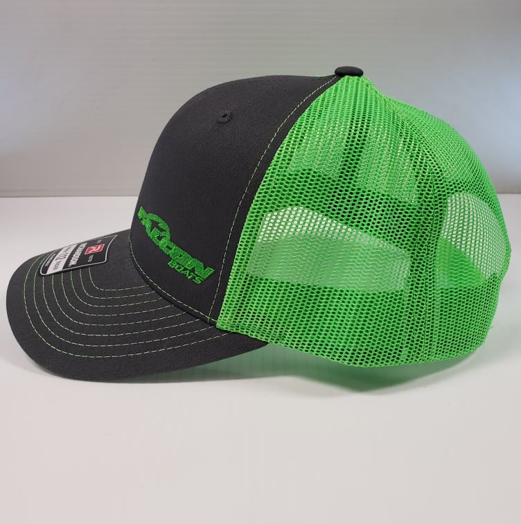 Falcon Boats Richardson 112 Hat Gray -  Lime Green Mesh