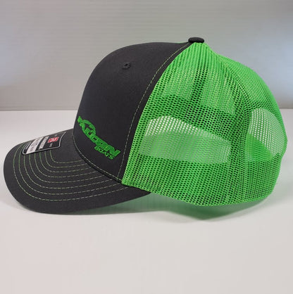 Falcon Boats Richardson 112 Hat Gray -  Lime Green Mesh